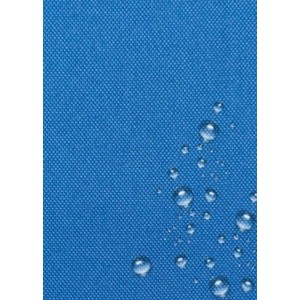 Blaues Palettenkissen Rückenkissen (120x40cm) mit Wassertropfen, Detailaufnahme.