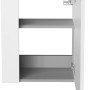 Fackelmann Waschbeckenunterschrank SBC, weiß, 44 cm breit, mit offenstehender Tür und Einlegeböden.
