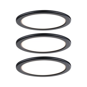 Paulmann Pukk Möbel Einbaustrahler Set, 3 schwarze LED Leuchten für Möbel und Regale.