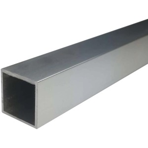 Silber eloxiertes Vierkant-Profil aus Aluminium, 4x4x100 cm, für vielseitige Anwendungen.