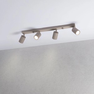 Beige Lamkur Deckenleuchte Prisma mit 4 Lampen. Moderner Spot für Wohnzimmer und Flur.