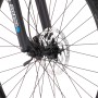 Detailaufnahme Vorderrad mit Scheibenbremse und Federgabel des Fischer E-Bike Mountainbike Montis.