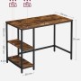 Vasagle Schreibtisch in Braun-Schwarz mit 2 Ablagen, 100x50x75cm, ideal fürs Home-Office.