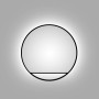 Runder DSK Design LED-Lichtspiegel Silver Cosmos, Ø 60 cm, mit schwarzem Rahmen und indirekter Beleuchtung.