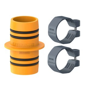 Steinbach Schlauchverbinder Set, 38 mm, mit Doppelschlauchtülle und zwei Schlauchschellen.