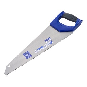 LUX Handsäge Comfort, 450 mm, mit blauem Griff. Ideal für präzise Schnitte.