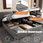okwish Polsterbett 140x200cm mit 3 Schubladen Schlafzimmer Grau ohne Matratze_7