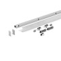 Levidor Glasschiebetür Komplettset: Aluminium Laufschiene, Rollen und Montagezubehör für Schiebetüren mit SoftClose.