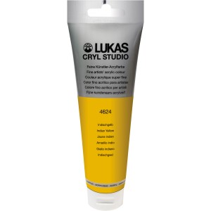 Tube Lukas Cryl Studio Premium Acrylfarbe, 125ml, Indischgelb.