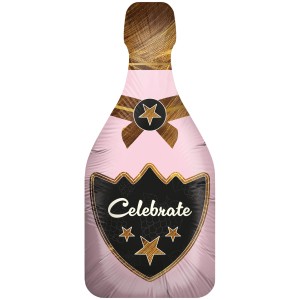 Party Factory Folienballon Champagner Pink, Ø 103 cm, festliche Deko für Partys und Events.