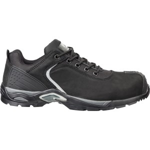 Schwarzer Albatros Sicherheitshalbschuh Runner XTS Low S3, Größe 39, aus Nubukleder mit TPU-Verstärkung.