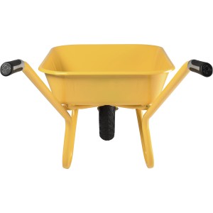 Gelbe Haemmerlin Schubkarre Expert Alpha mit 100 l Mulde und Luftrad. Ideal für Bau und Garten.