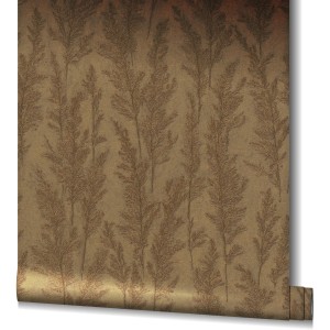 Marburg Vliestapete Natural Opulence mit floralem Goldmuster, Rolle für dekorative Wandgestaltung.