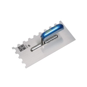 LUX Glättekelle Classic, rund, mit Zahnung für Fliesenarbeiten.