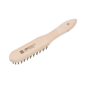 LUX Stahldrahtbürste, 6-reihig, mit Holzgriff zum Reinigen und Entrosten von Holz und Metall.