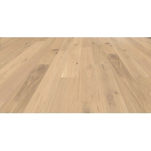 Helle Landhausdielen aus Eichenparkett mit strukturierter Oberfläche und Öl/Wachs-Finish.