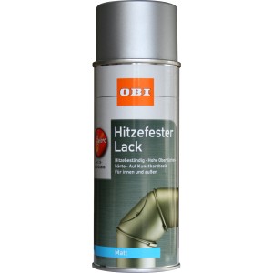 OBI Hitzefester Lack Spray, Silber matt, 400ml Dose für Innen & Außen.