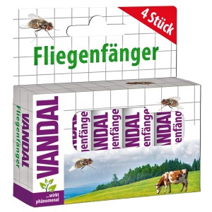 Vandal Natur Fliegenfänger, 4 Stück. Zuverlässiger Schutz vor Fliegen in Innenräumen.