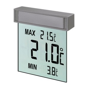 TFA Digitales Fenster-Thermometer Vision Grau