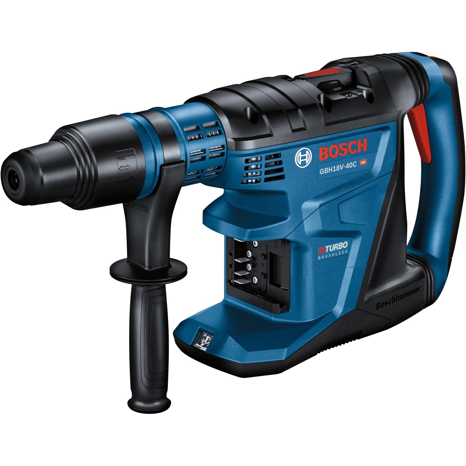 Bosch Professional GBH 18V-40C Akku-Bohrhammer (Solo) in Blau und Schwarz mit L-Boxx.
