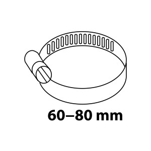 Kirchhoff Schlauchklemme, verzinkt, 60-80 mm Spannbereich für sichere Schlauchverbindungen.