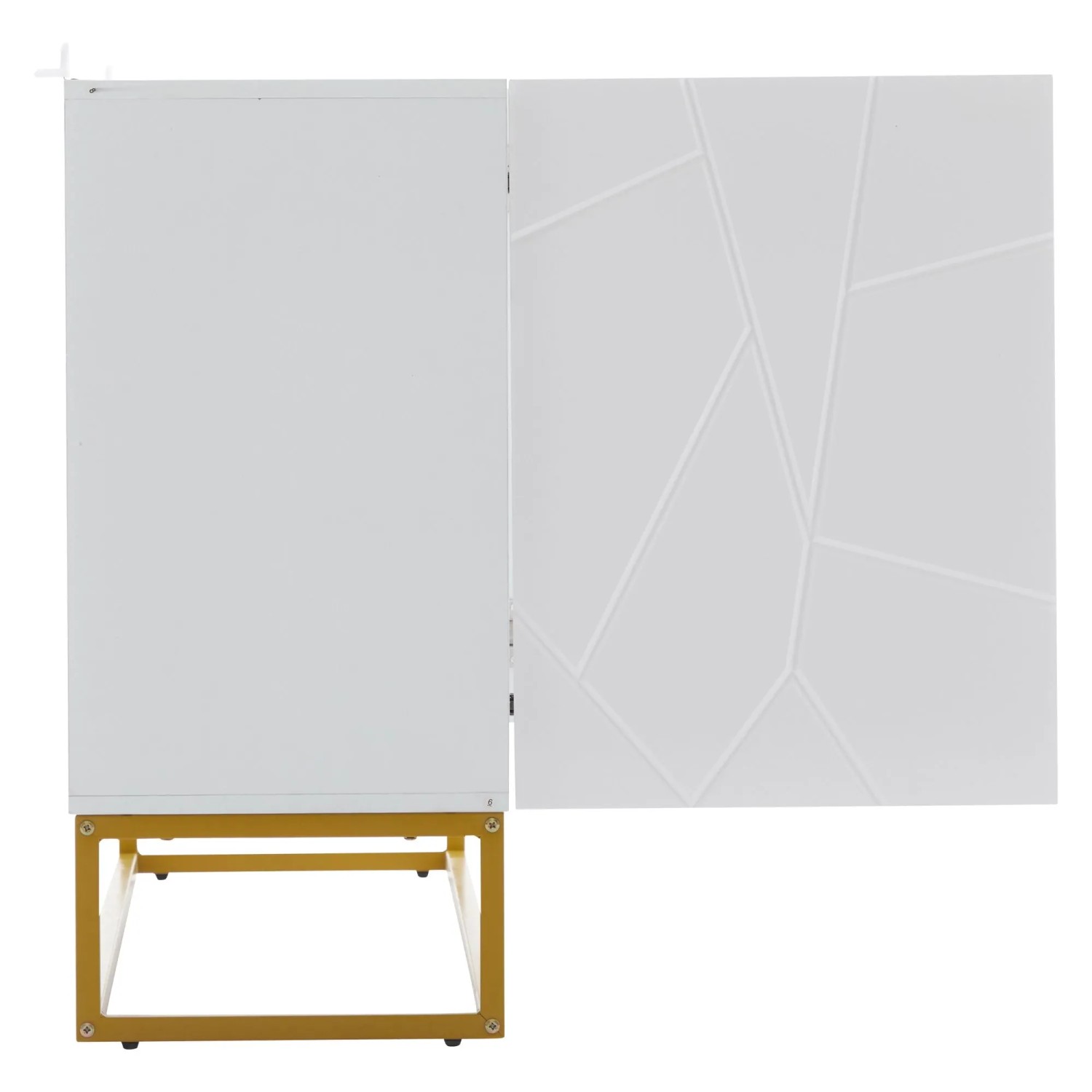 okwish Sideboard mit 4 Fächern Stauraum Esszimmer 130x38x76cm Weiß_8