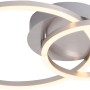 Moderne LED-Deckenleuchte Ivanka von Just Light mit drei verschlungenen Ringen in Silber.