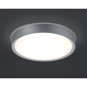 Runde Trio LED-Deckenleuchte in Titan-Weiß mit Acrylglas, 33 cm Durchmesser.