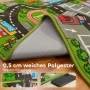 AIYAPLAY Spielmatte mit Stadtmotiv, 0,5 cm dickem, weichem Polyester und rutschfester Unterseite.
