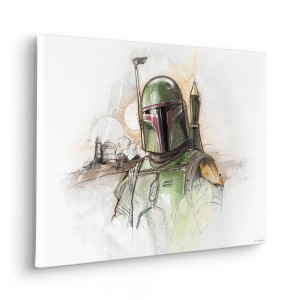 Komar Keilrahmenbild Star Wars Boba Fett Sketch Grün