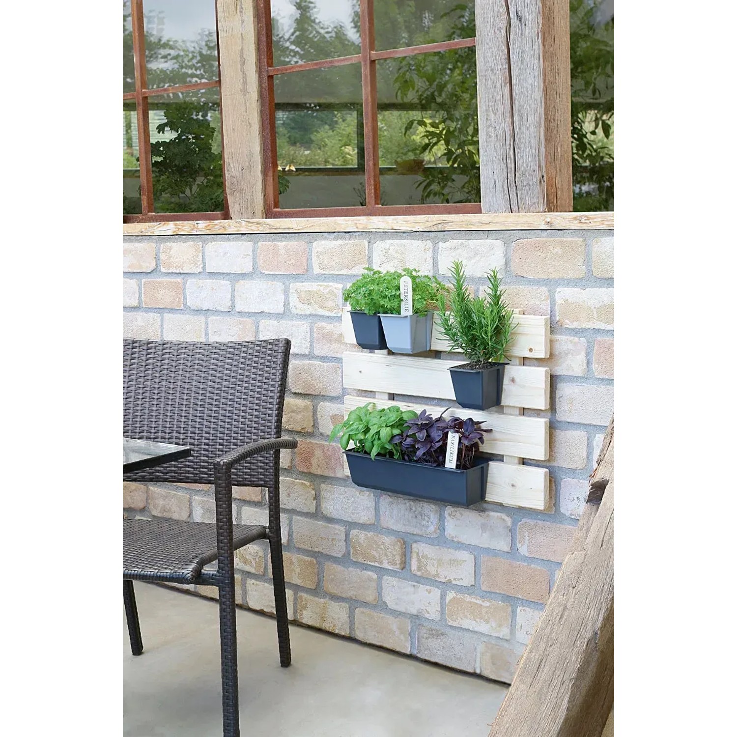 Geli Pflanzgef fr Europaletten Easy 37 cm x 13,5 cm x 10 cm Anthrazit  kaufen bei OBI