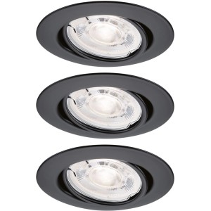 Paulmann LED-Einbauleuchte Base GU10 Flat Schwarz Matt 3 x 4,9 W Dimmbar