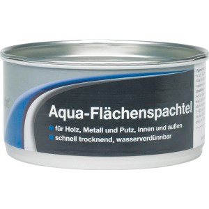 Albrecht Aqua-Flächenspachtel, weiße Spachtelmasse für Holz, Metall und Putz, 400g Dose.