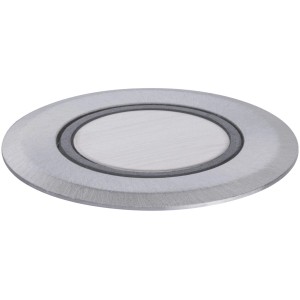 Runder Paulmann LED-Bodeneinbaustrahler für den Außenbereich, insektenfreundlich, aus Metall.