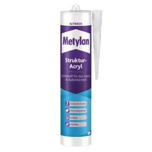 Metylan Strukturacryl Kartusche, weiß, 300ml. Acryl-Dichtstoff für Mauerwerk, Putz und Fassade.