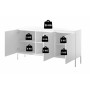 Weißes Selsey Bemmi Sideboard, 150 cm, mit goldenen Beinen. 6 Fächer, 5 kg pro Boden, 25 kg oben. Stauraum Kommode.