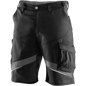 Kübler ActiviQ Shorts in Schwarz-Anthrazit, Arbeitskleidung mit Taschen und Reflexelementen.