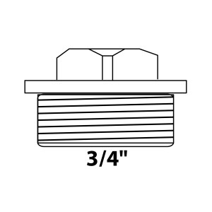 Kirchhoff Stopfen 26,4 mm (3/4 AG) aus Messing, Gewindefitting für Sanitär und Heizung.