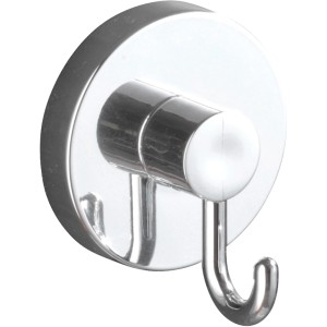 Wenko Vacuum-Loc Hakenset, 2 Chrom-Haken für Bad & Küche, glänzend, runde Form.