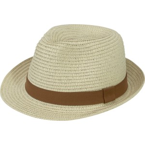 Strohhut Männer Beige Band Braun Gr. 59