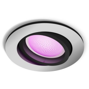 Philips Hue Centura Einbauspot, Aluminium, rund, mit farbigem LED-Licht.
