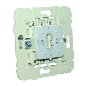 Logus Einsatz Kreuzschalter, Detailansicht der Rückseite, zur Verwendung mit Logus Abdeckungen.