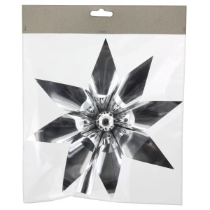 Baumspitze mit Blume aus Kunststoff Ø 24 cm Silber