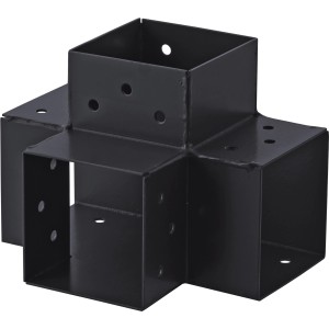 Steckverbinder Verlängerung 90°, 4 Enden, anthrazit, 91x91, Typ H. R.