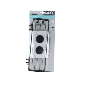 MSV Duschregal Mega Ventouses, mattschwarz, Stahl, 35,2x14x13cm, zur einfachen Anbringung im Bad.