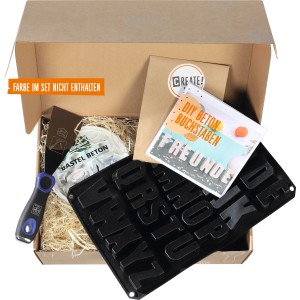 CREATE! by OBI DIY Betonbuchstaben & -zahlen Set mit Gießform, Beton, Spachtel und Schleifpapier.