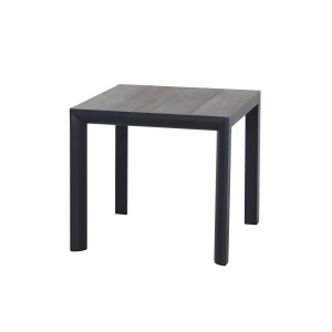 Rechteckiger Siena Garden Gartentisch Silva, washed grau, 80x80 cm, mit Keramik-Tischplatte.