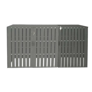 MCW Mülltonnenbox Erweiterung J28, grau, 115x76x100cm, für zwei Mülltonnen, abschließbar.