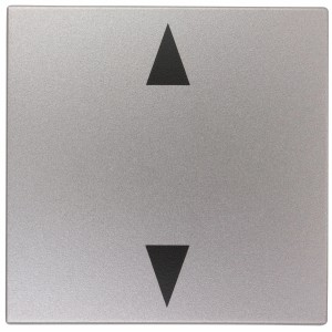 Link2Home Abdeckung für Jalousieschalter, Studio platin, mit Pfeilen.