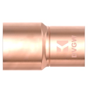 Kirchhoff Reduziernippel 15/12 mm, blanke Kupfer Muffe für Lötfittings.